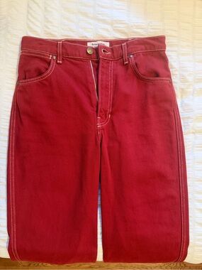 Reformation High-Rise Jeans in Red